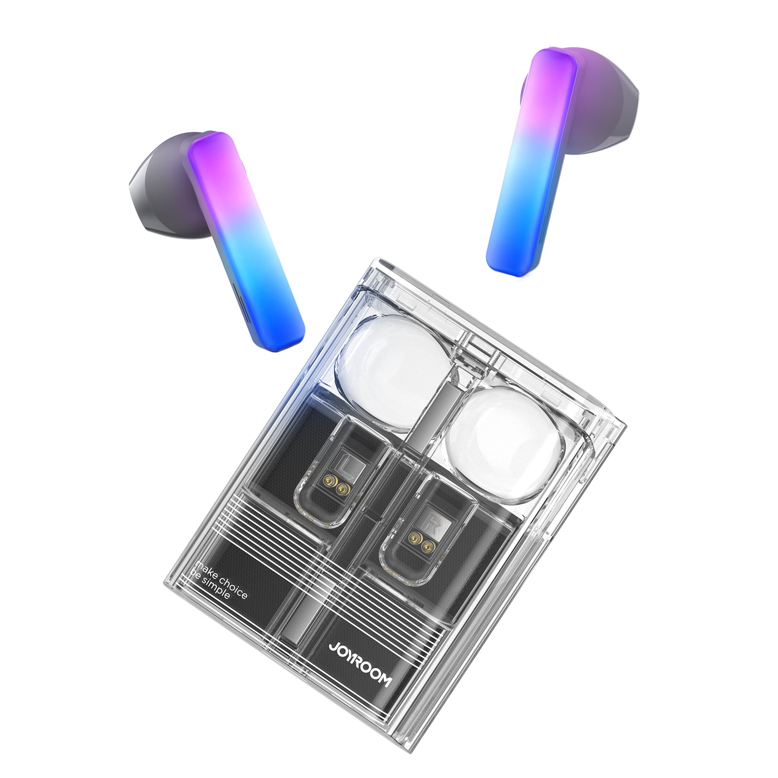 TWS Joyroom JR-TC1 IceLens Series trådløse hovedtelefoner med LED-lys - sort