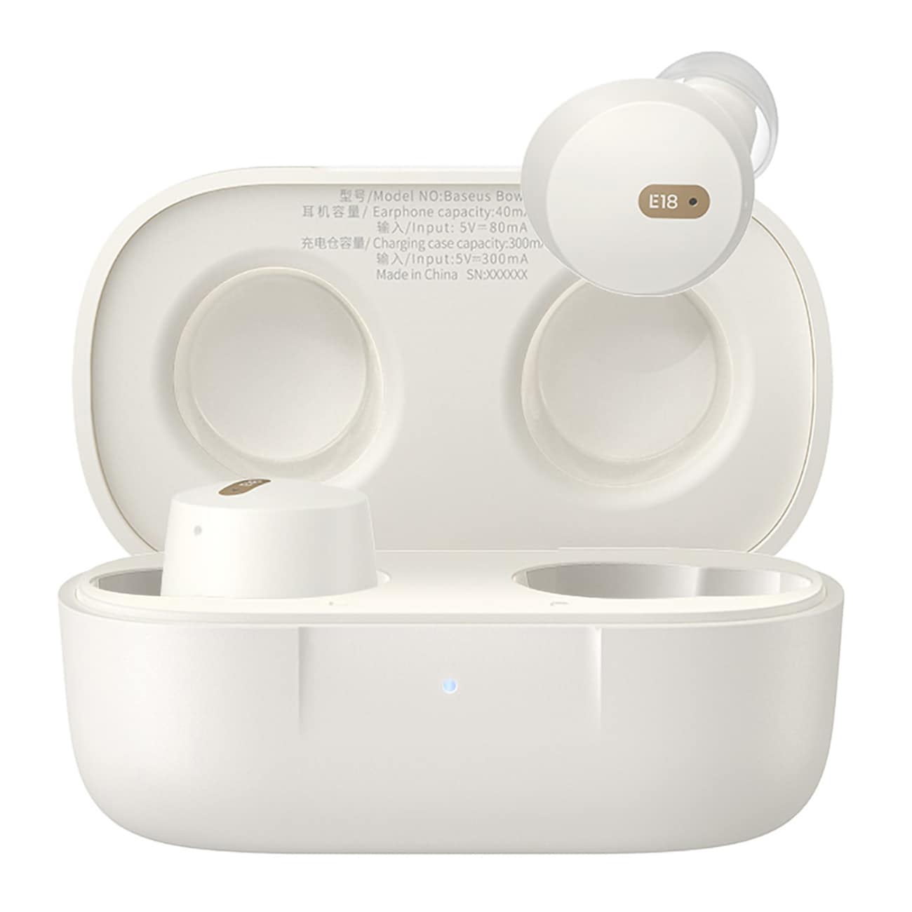 Baseus Bowie E18 Trådløse TWS ENC IPX4 Høretelefoner - Hvid