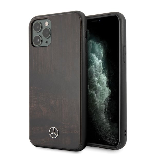 Mercedes Wood Line Rosewood-kuffert til iPhone 11 Pro - brun