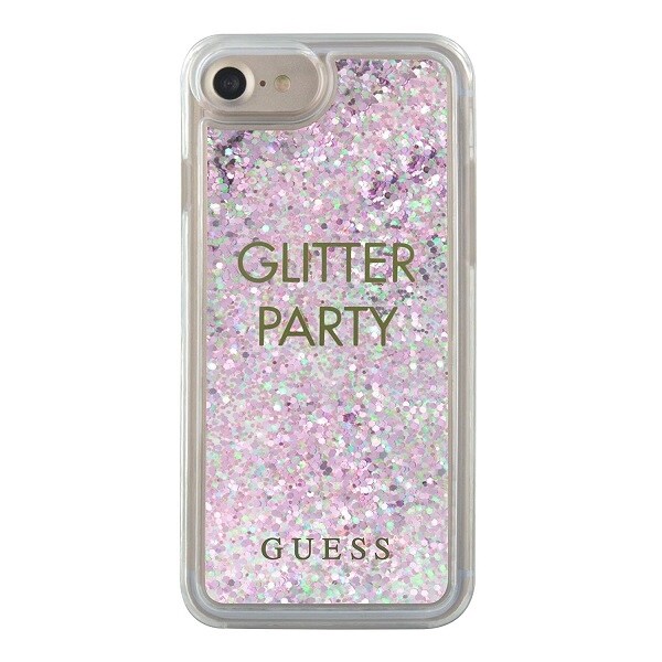 Guess GUHCP7GLUQPU iPhone 6/7/8 /SE 2020 / SE 2022 lilla/lilla hårdt etui Liquid Glitter Party