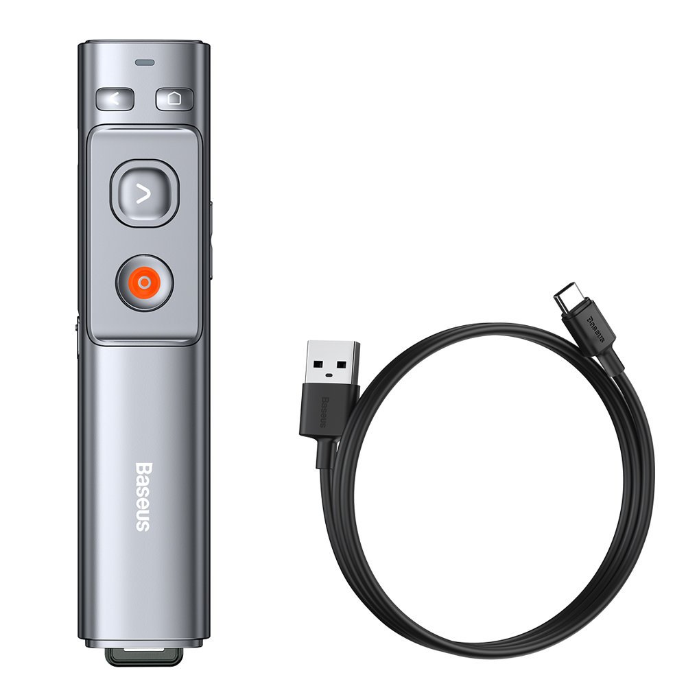 Baseus Orange Dot trådløs præsentationslaserpointer - grå (med batteri)