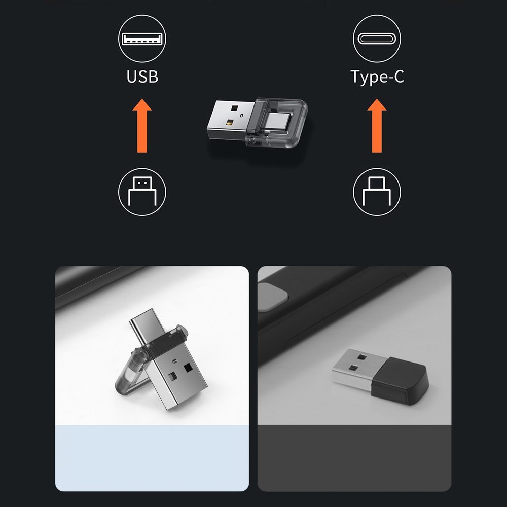 Baseus Orange Dot trådløs præsentationslaserpointer - grå (med batteri)