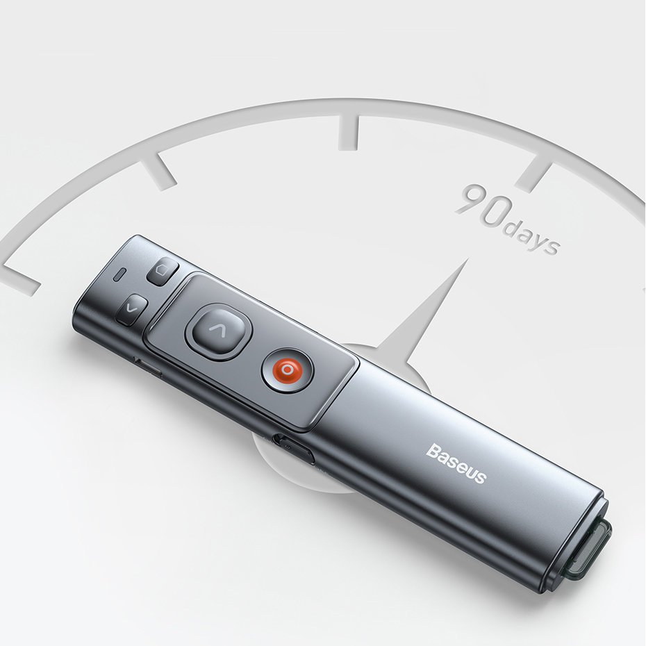 Baseus Orange Dot trådløs præsentationslaserpointer - grå (med batteri)