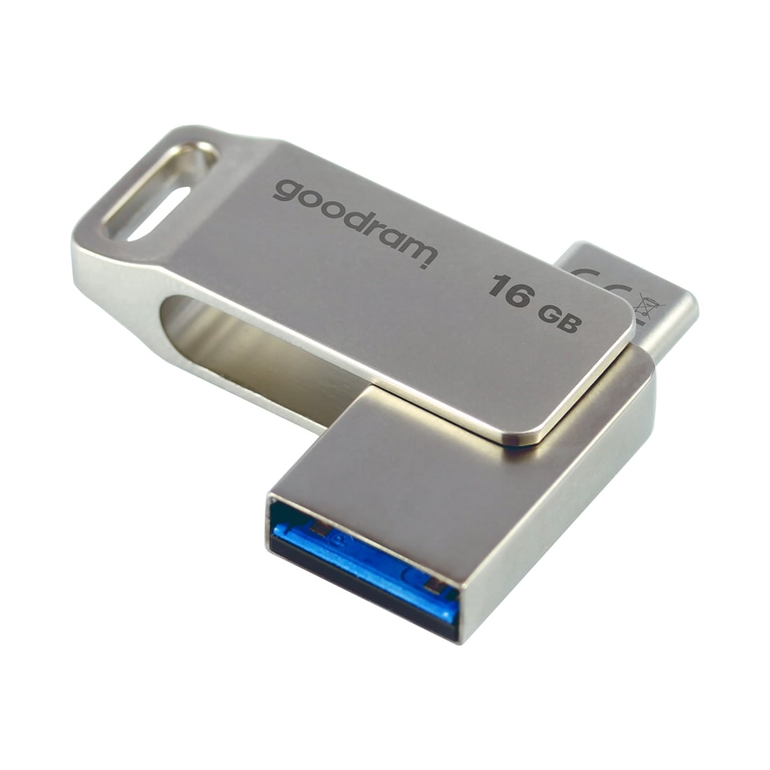Flash Drive 16GB USB 3.2 Gen 1 USB / USB C OTG ODA3 Goodram - Sølv