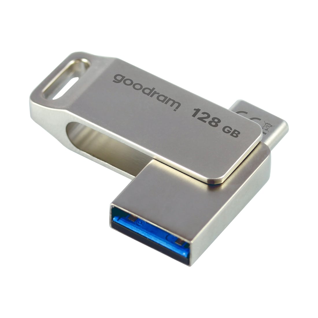 Flash Drive 128GB USB 3.2 Gen 1 USB / USB C OTG ODA3 Goodram - Sølv