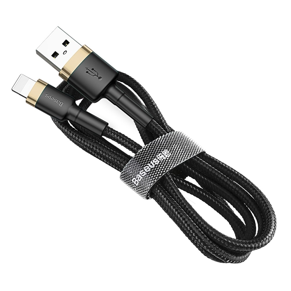 Baseus Cafule USB-A / Lightning 1,5A QC 3.0-kabel 2 m - sort og guld