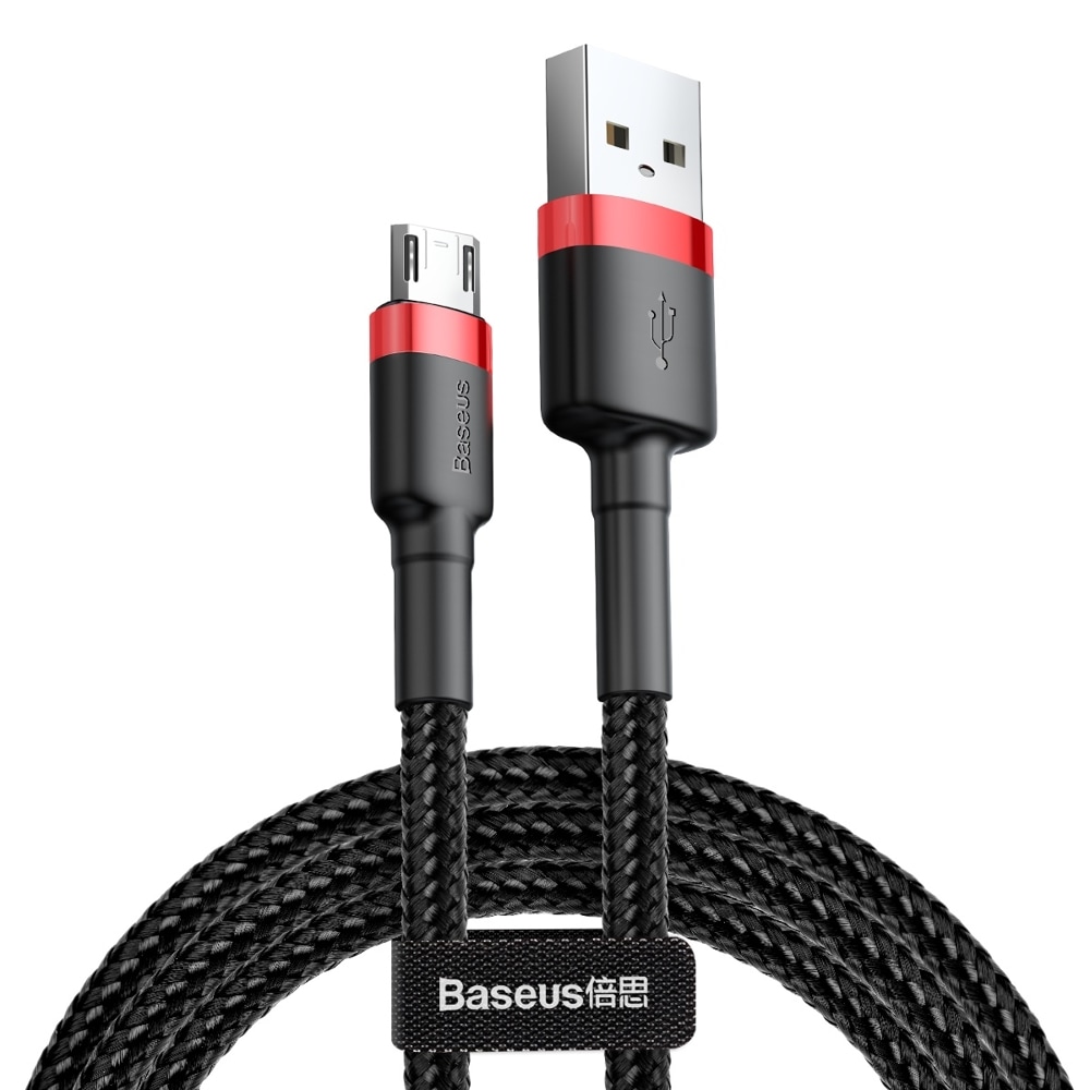 Baseus Cafule-kabel CAMKLF-C91 USB-A / micro USB 1,5A 2 m - sort og rød