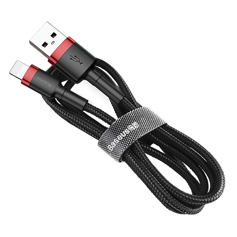 Baseus Cafule USB-A / Lightning 2.4A QC 3.0-kabel 0,5 m - sort og rød