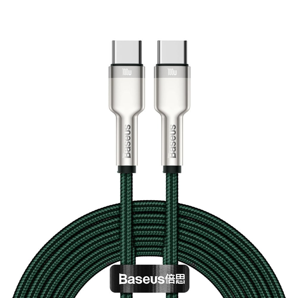 Baseus Cafule Series Metal Data USB-C / USB-C PD QC SCP 100W 5A 2 m kabel - grøn