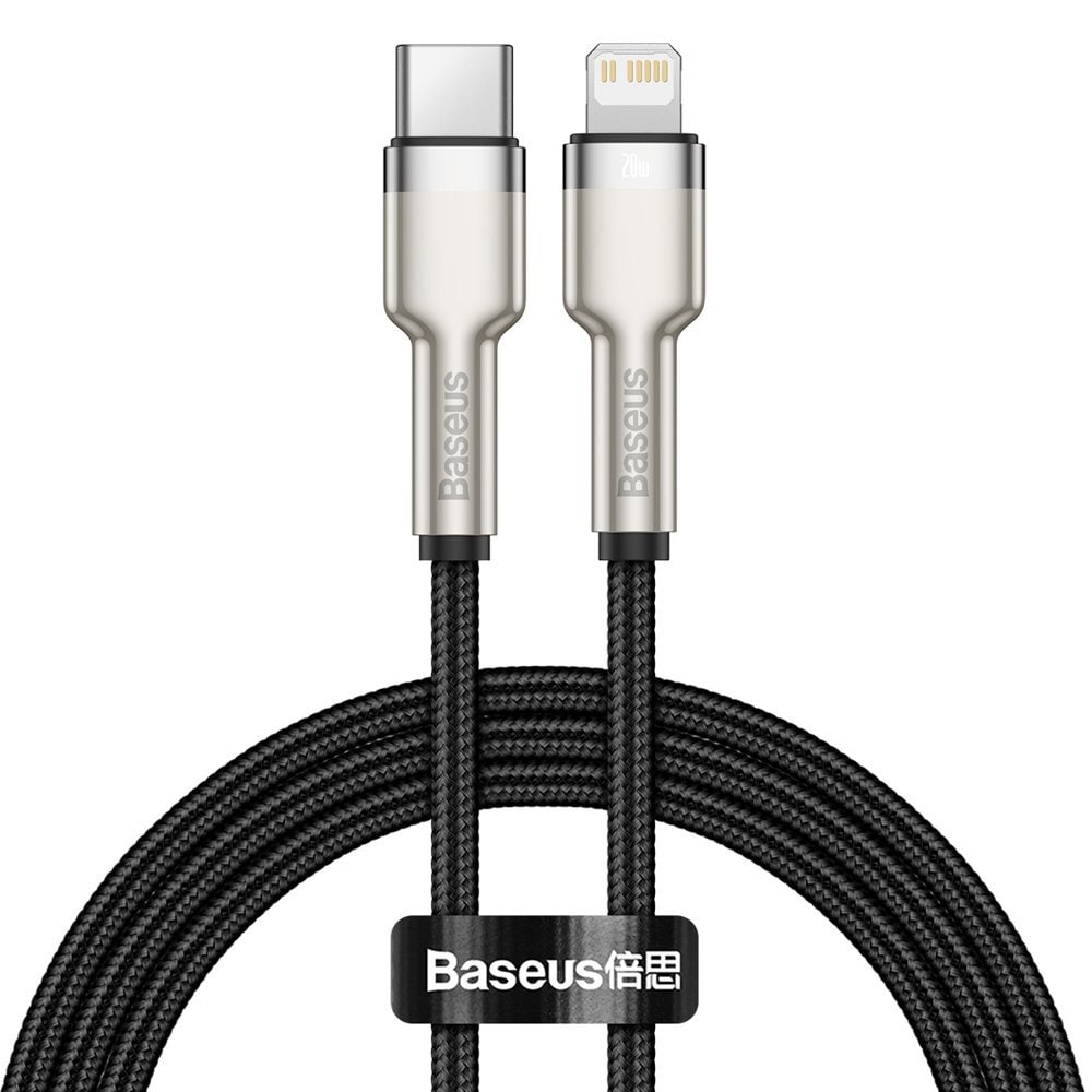 Baseus Cafule Series Metal Data USB-C / Lightning 20W PD-kabel 1 m - sort