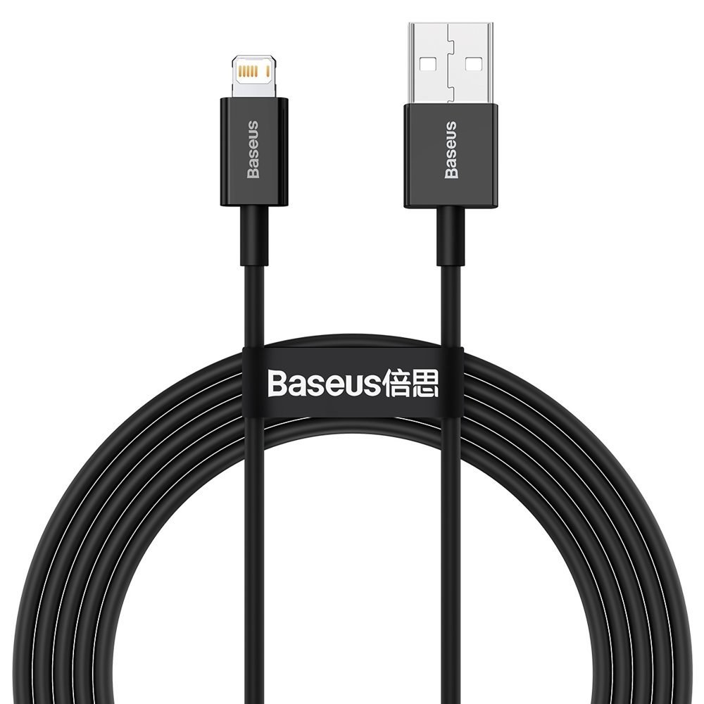 Baseus Superior USB - Lightning-kabel 2,4 A 2 m sort (CALYS-C01)