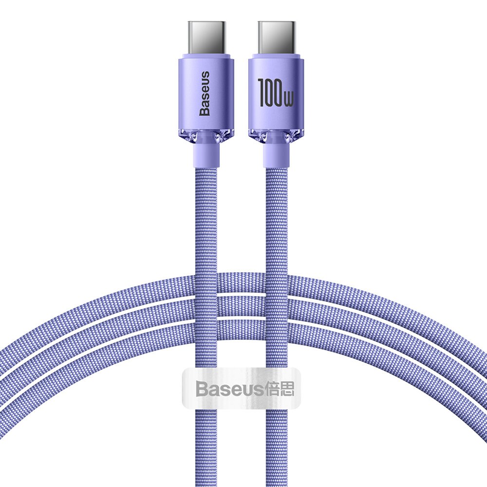 Baseus CAJY000605 USB-C - USB-C PD-kabel 100W 5A 480Mb/s 1,2m - Lilla