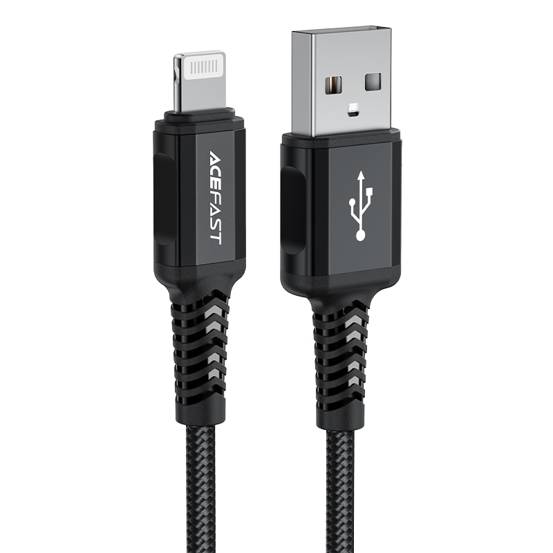Acefast MFI USB - Lightning-kabel 1,8 m, 2,4 A sort (C4-02 A sort)
