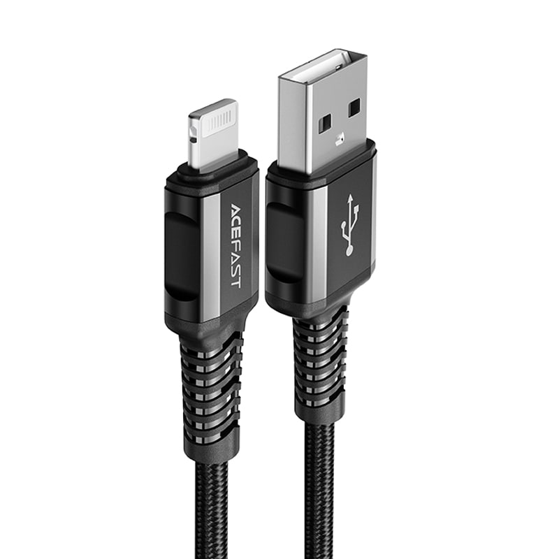 Acefast-kabel MFI USB - Lightning 1,2 m, 2,4 A sort (C1-02 sort)