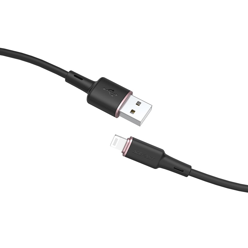 Acefast-kabel MFI USB - Lightning 1,2 m, 2,4 A sort (C2-02 sort)