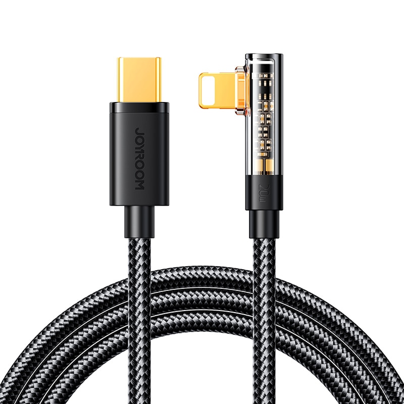 Joyroom Gaming-kabel S-CL020A6 Lightning (vinklet) / USB-C (lige) 20W 1,2 m - sort