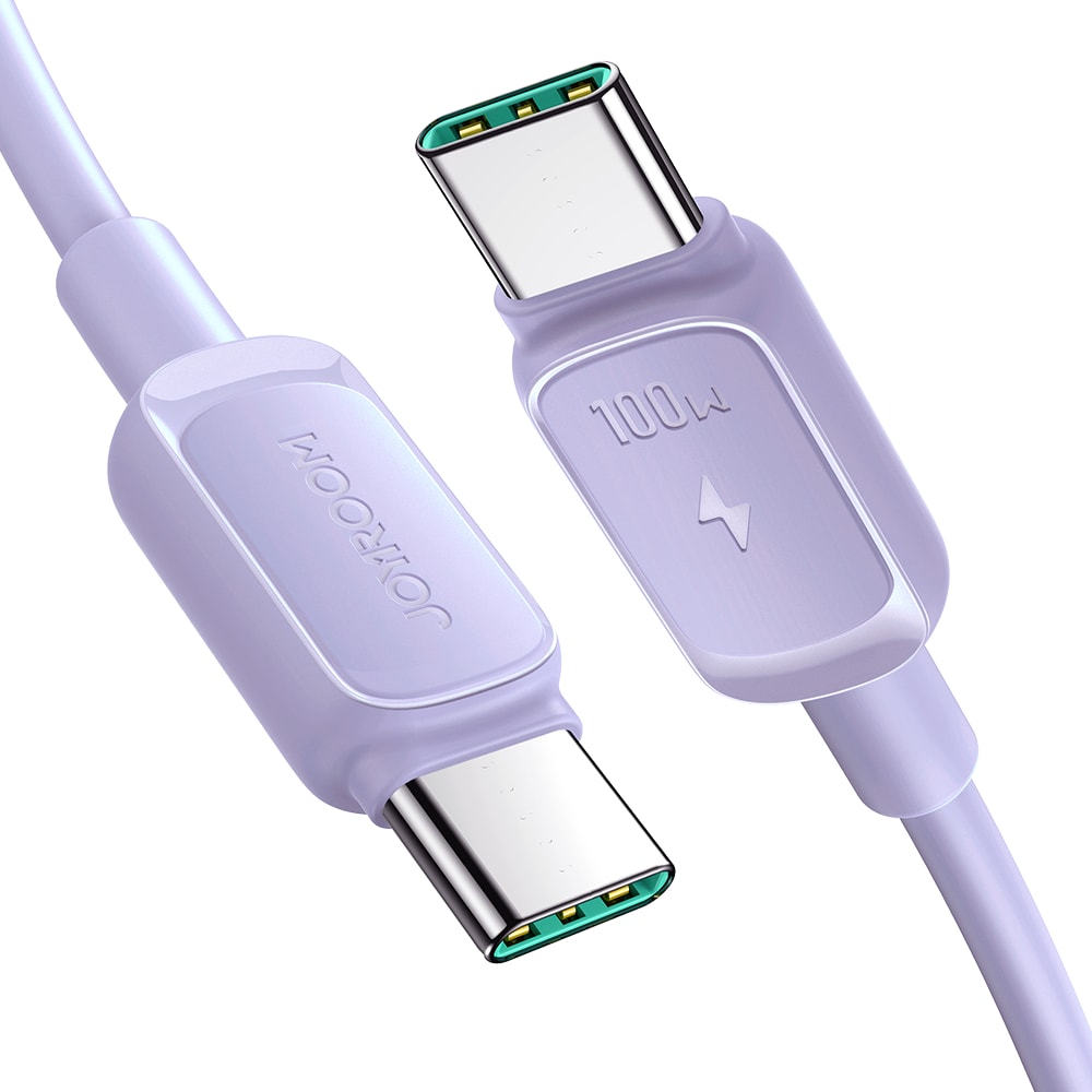 Joyroom Multi-Color Series A14 USB-C / USB-C 100W-kabel 1,2 m - Lilla