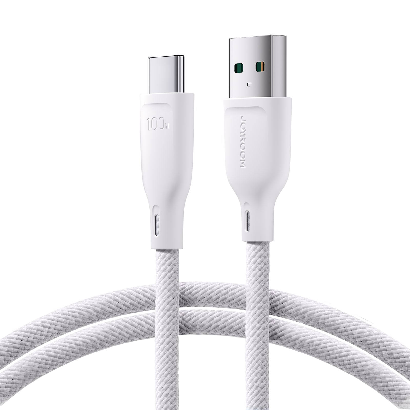 Joyroom Multi-Color Series S-A34 USB-A / USB-C 100W-kabel 1m - Hvid