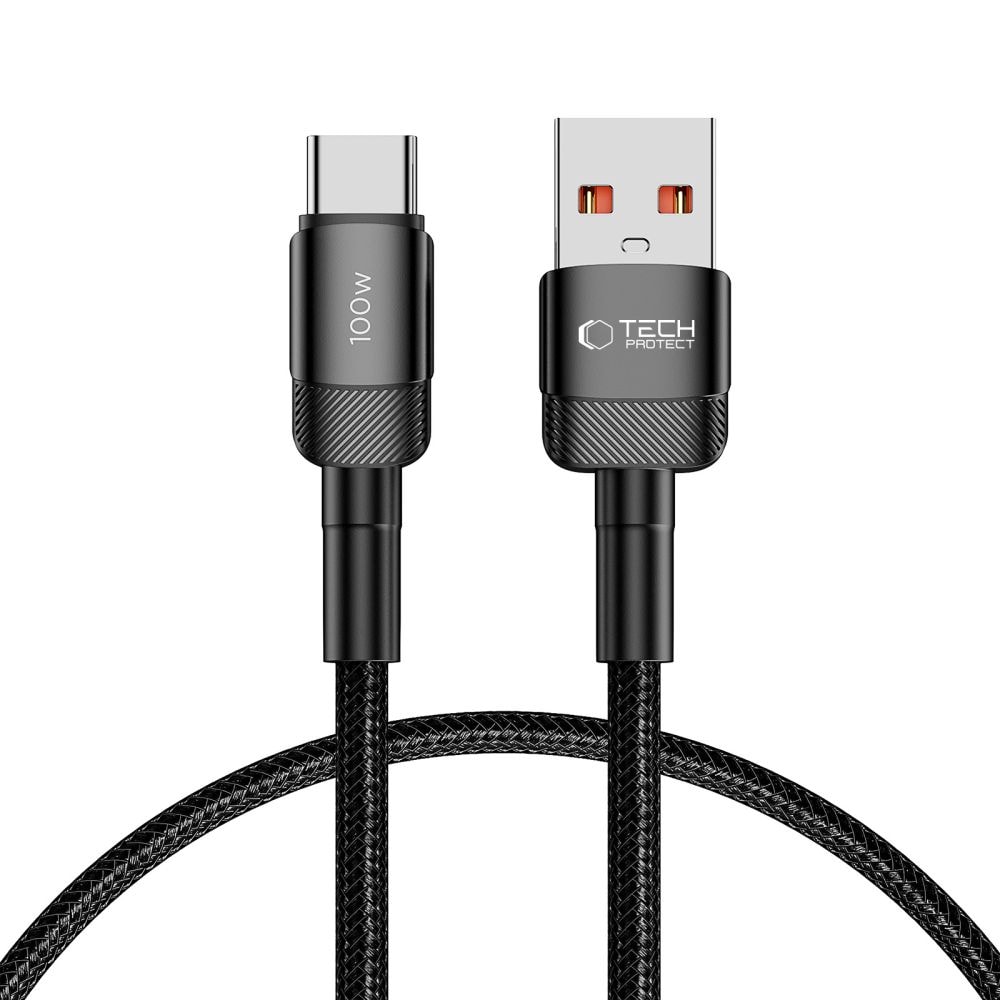 Tech-Protect UltraBoost Evo USB-C / USB-A kabel 100W 5A 2m - sort