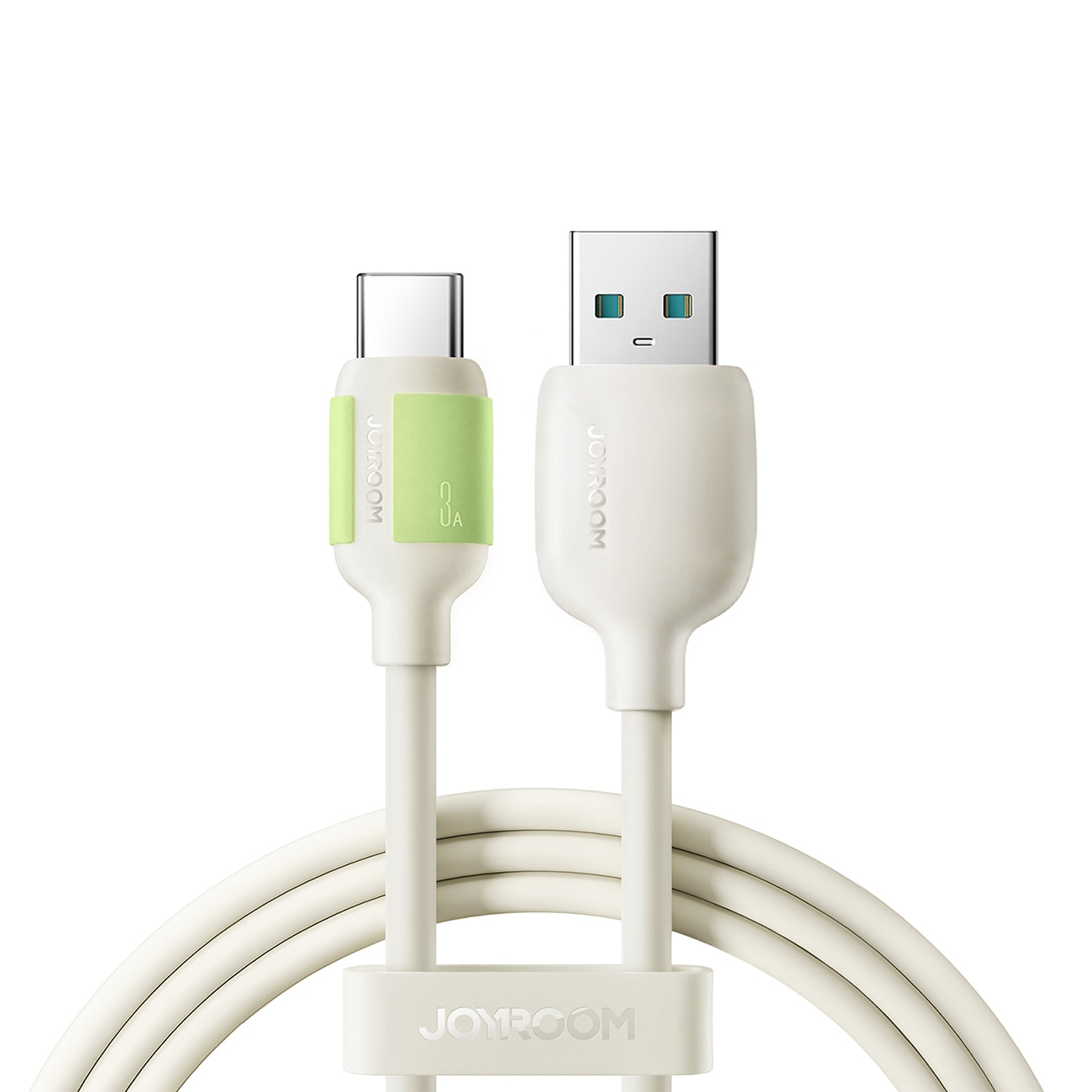 Joyroom S-A53 3A USB-A - USB-C-kabel med fluorescerende spids 1,2 m - Beige