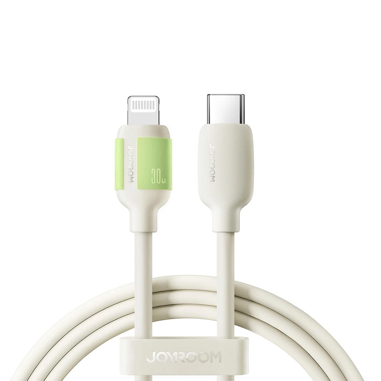 Joyroom S-A53 30W USB-C - Lightning-kabel med fluorescerende spids 1,2 m - Beige