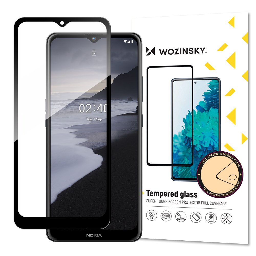Wozinsky Hærdet glas Superhård skærmbeskytter Case Friendly til Nokia 2.4 - sort