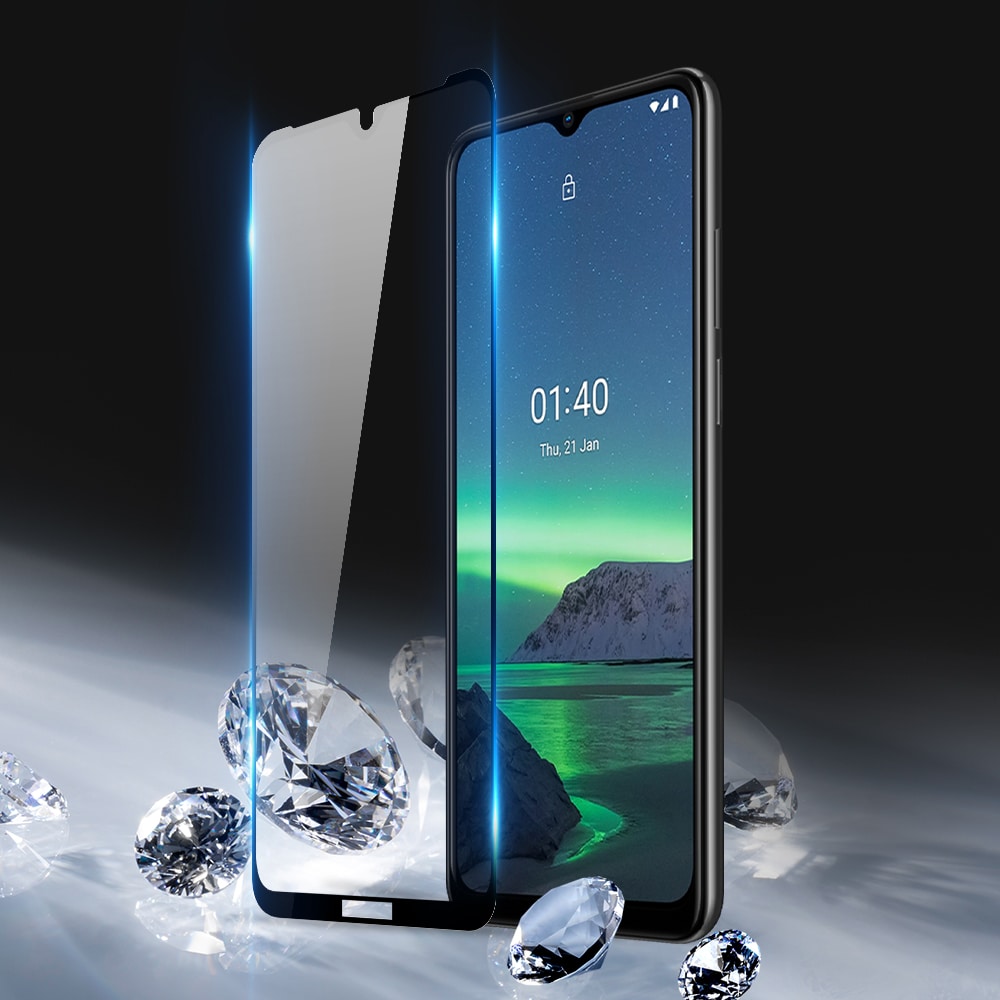 Dux Ducis 10D hærdet glas skærmbeskytter med ramme til Nokia 1.4, gennemsigtig (etuivenlig)