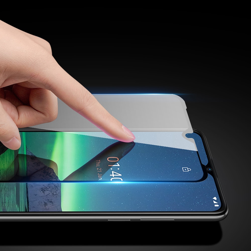 Dux Ducis 10D hærdet glas skærmbeskytter med ramme til Nokia 1.4, gennemsigtig (etuivenlig)