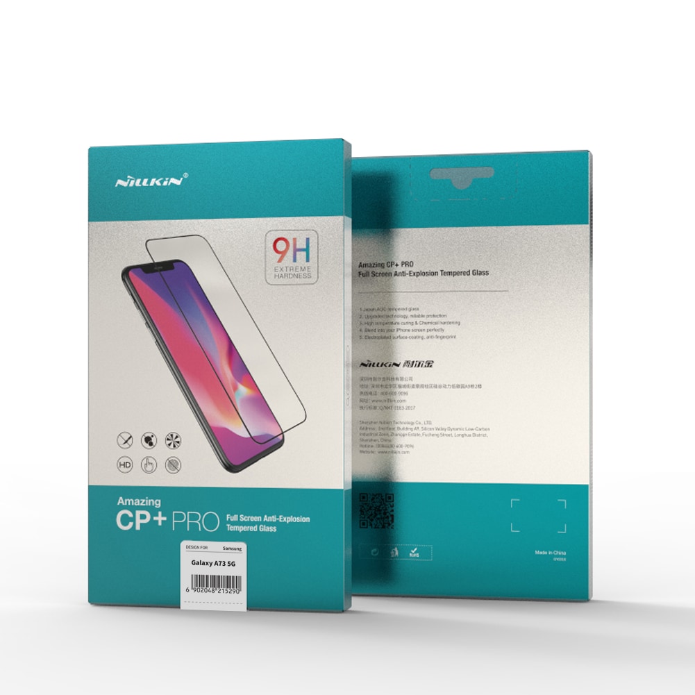 Nillkin CP+PRO ultratyndt hærdet fuldskærmsglas med 0,2 mm ramme 9H Samsung Galaxy A73 sort