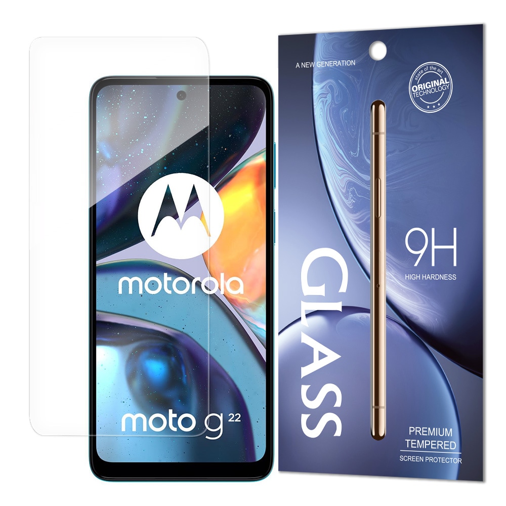 Skærmbeskytter af hærdet glas 9H til Motorola Moto G22 (emballage - kuvert)