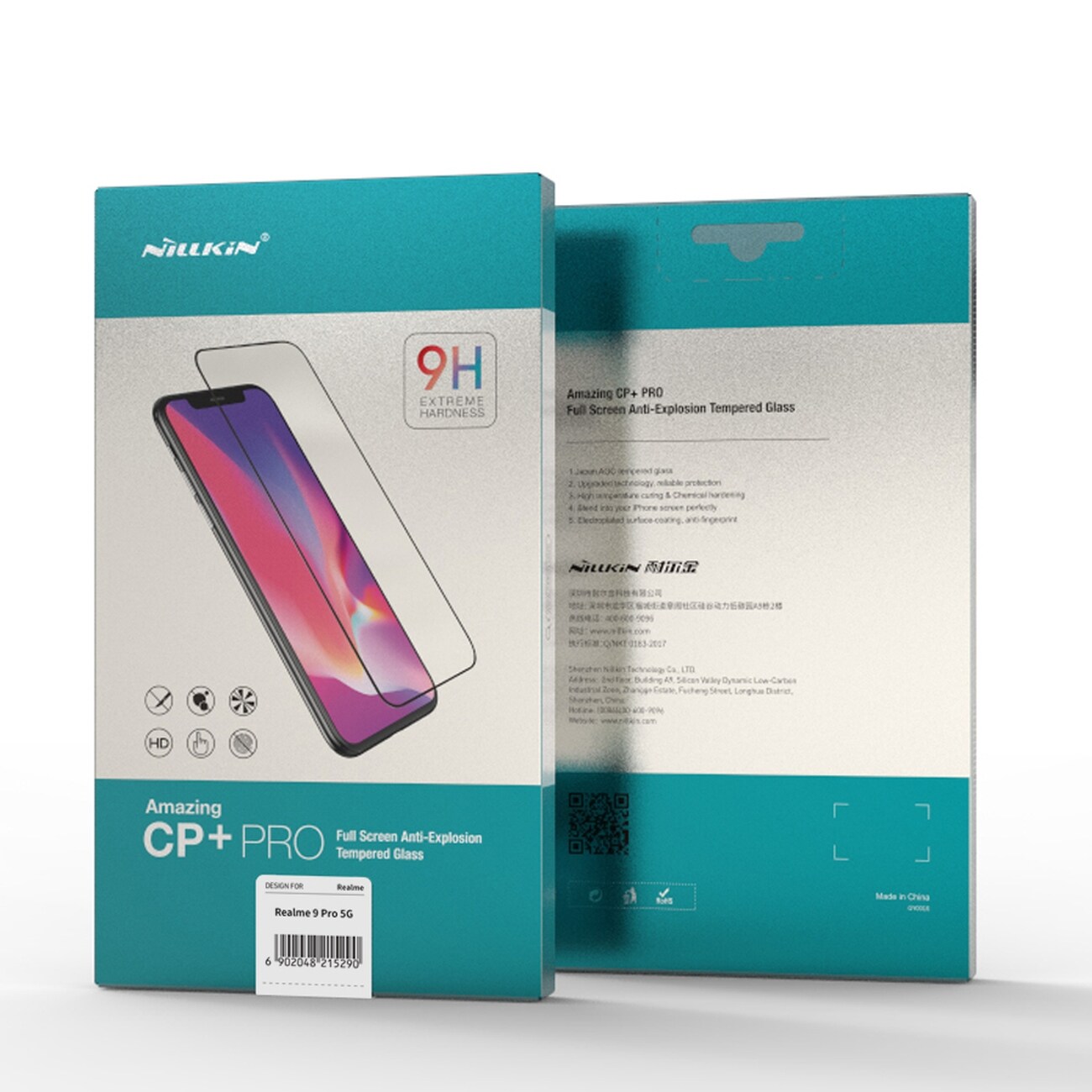 Nillkin CP+PRO ultratyndt hærdet fuldskærmsglas med 0,2 mm ramme 9H Realme 9 Pro sort