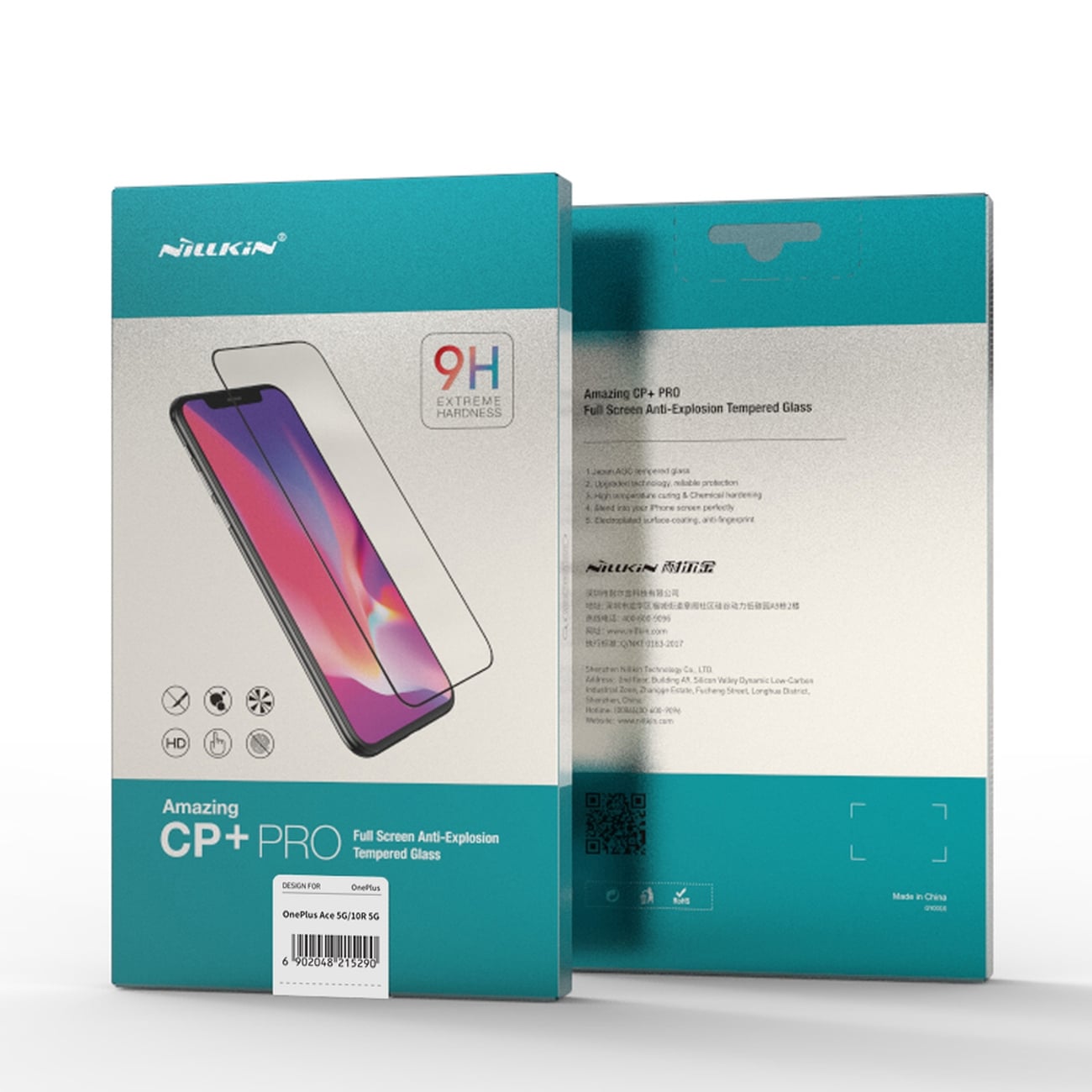 Nillkin CP+PRO ultratyndt hærdet glas til hele skærmen med en 0,2 mm ramme 9H OnePlus Ace sort