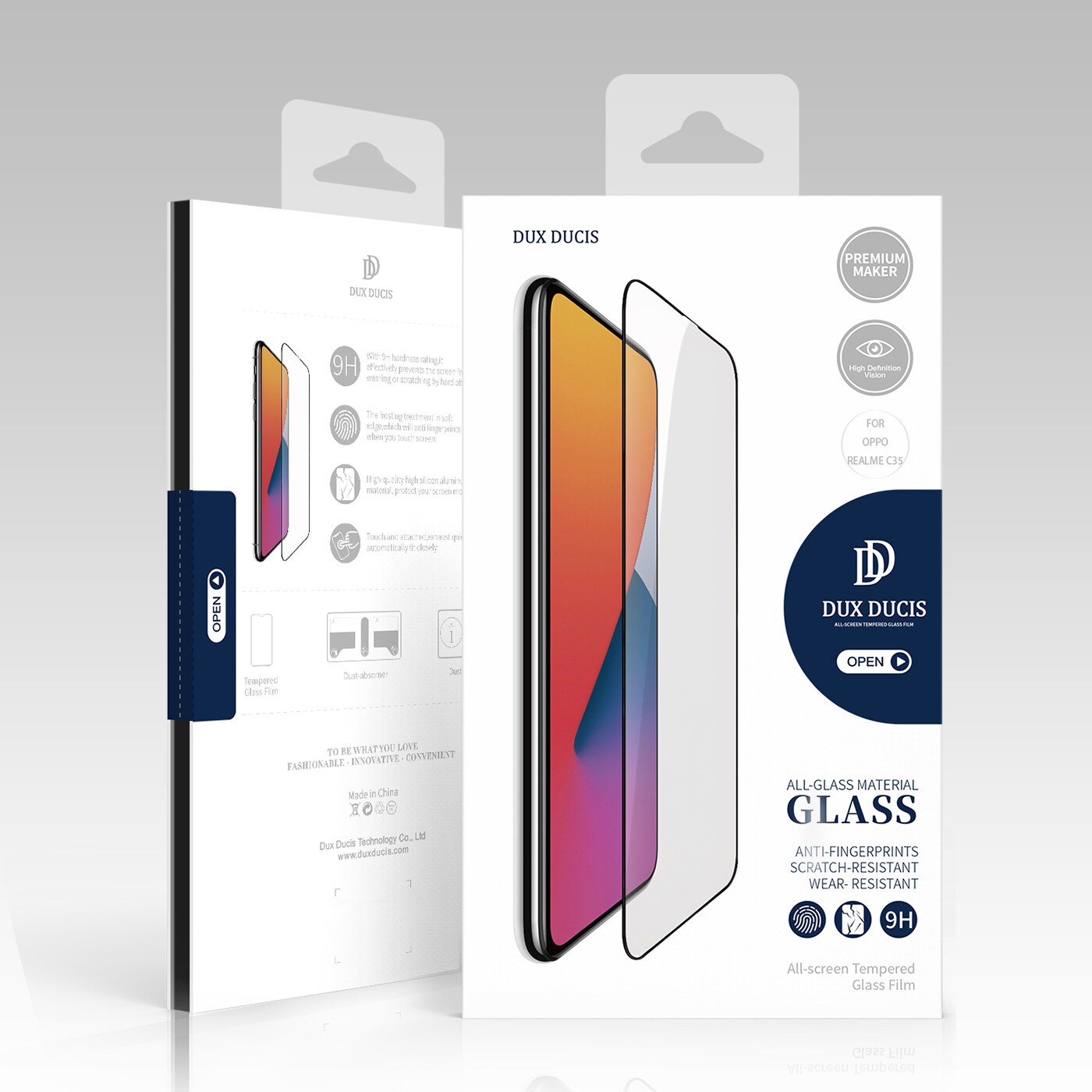 Dux Ducis 9D hærdet glas fuld skærm 9H hærdet glas med ramme Realme C35 sort (case friendly)