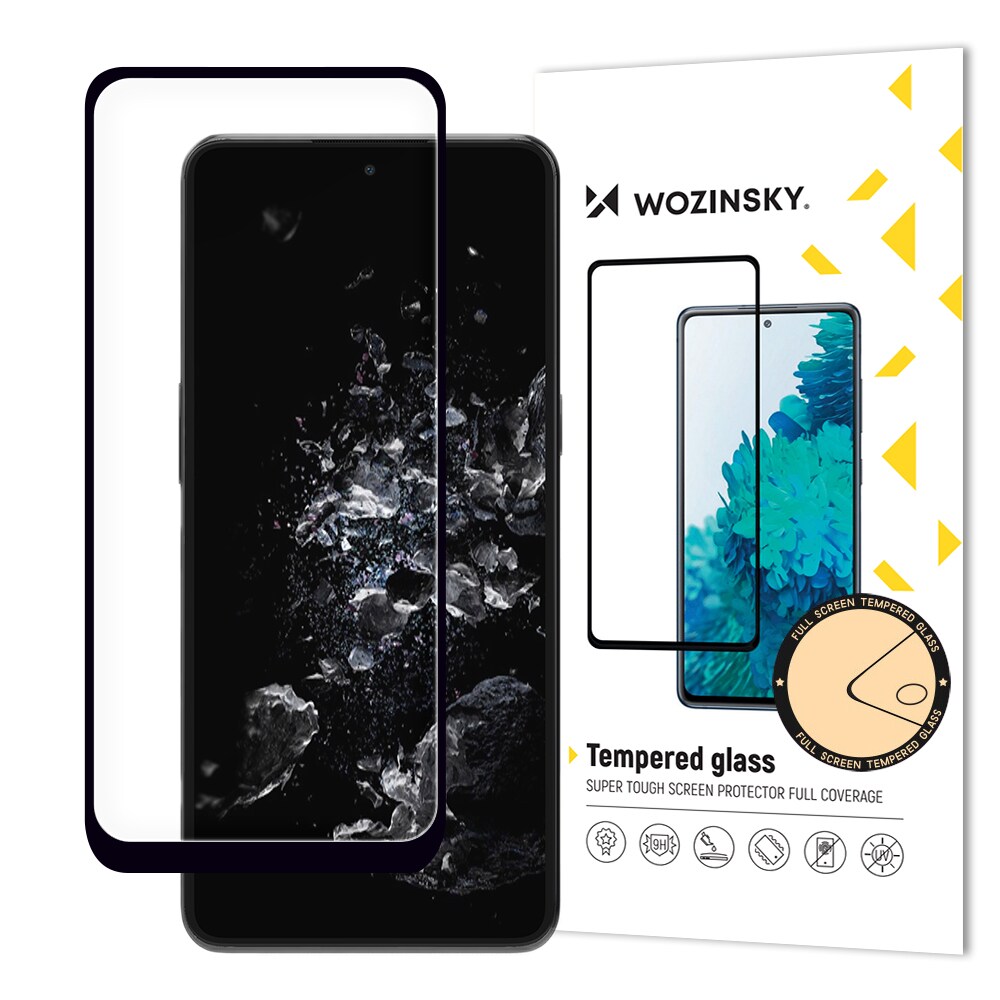 Wozinsky Hærdet glas med fuld lim til OnePlus 10T/Ace Pro 9H, fuld skærm med sort ramme