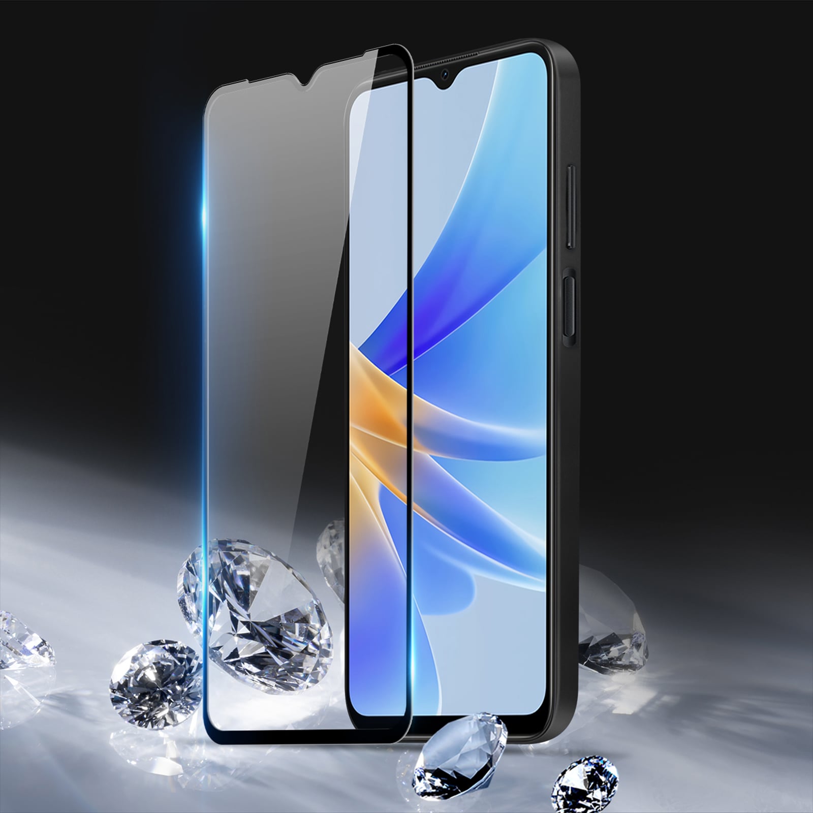 Dux Ducis 9D hærdet glas Oppo A17 9H hærdet glas med sort ramme