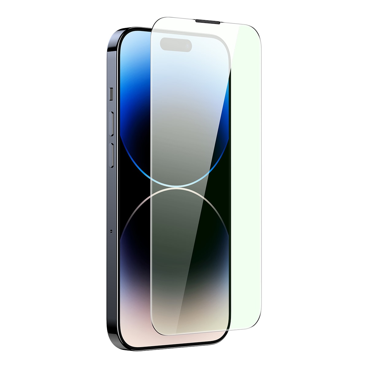Baseus Hærdet glas til iPhone 14 Pro Max med blåt lysfilter, 0,3 mm dæksel + monteringsramme