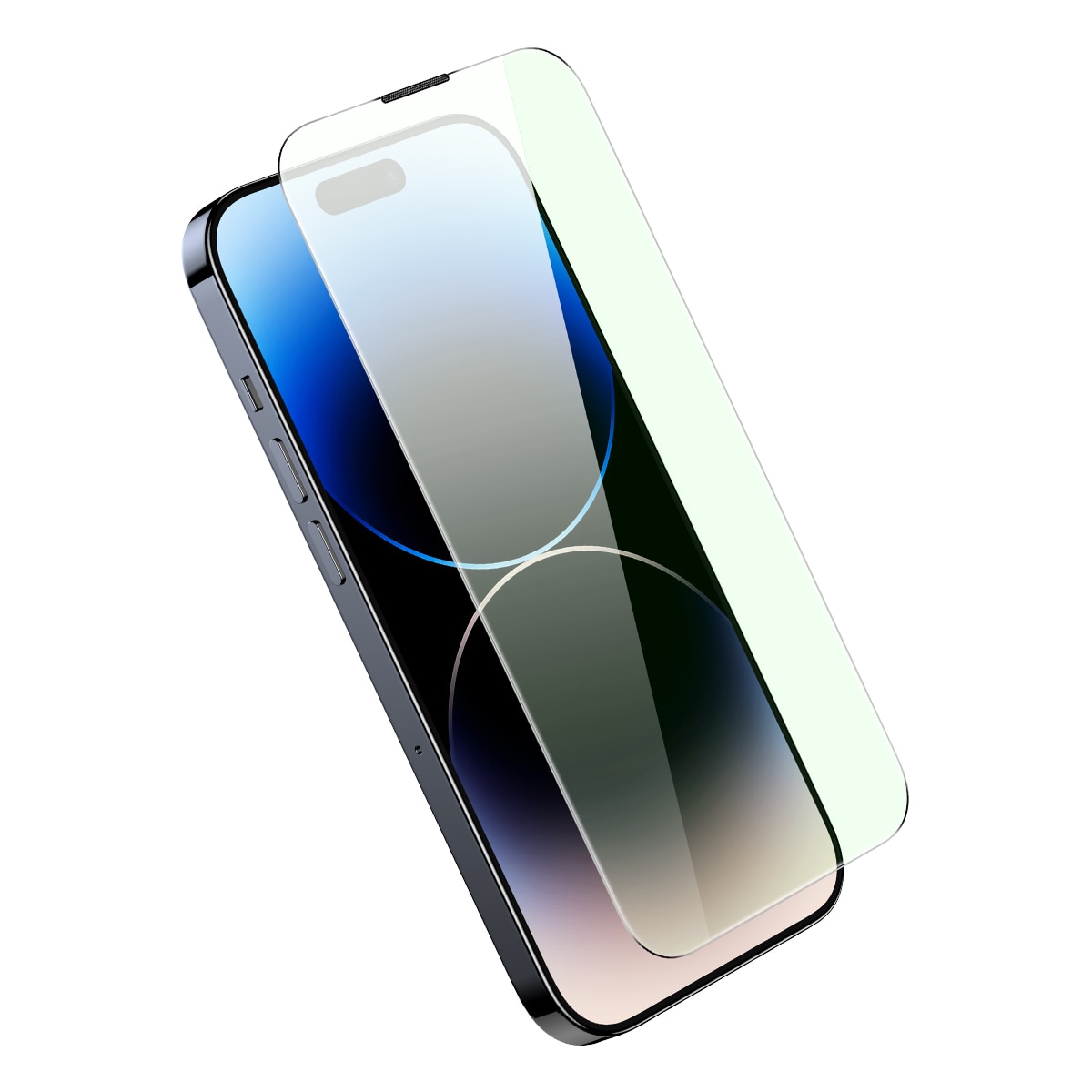 Baseus Hærdet glas til iPhone 14 Pro Max med blåt lysfilter, 0,3 mm dæksel + monteringsramme