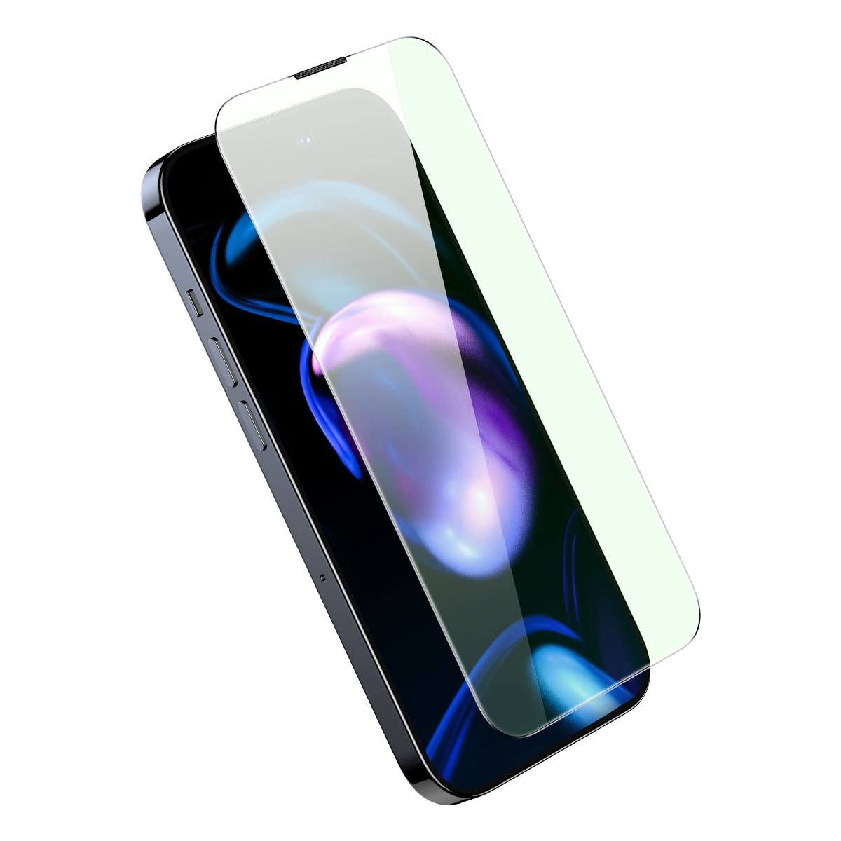 Baseus Hærdet glas til iPhone 14 Pro, antiblåt lysfilter, 0,3 mm højttalerdæksel + ramme