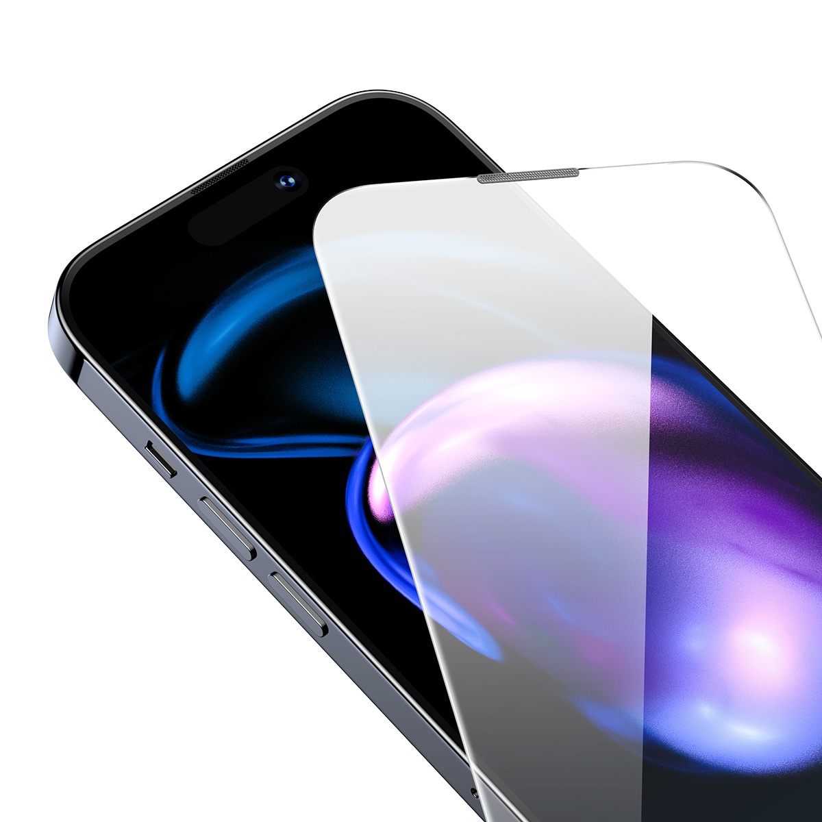 Baseus Hærdet glas til fuld skærm til iPhone 14 Pro med højttalerdæksel 0,3 mm + monteringsramme