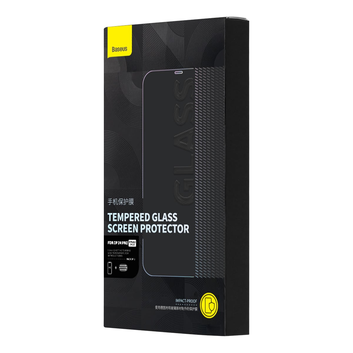 Baseus Hærdet glas til fuld skærm til iPhone 14 Pro med højttalerdæksel 0,3 mm + monteringsramme