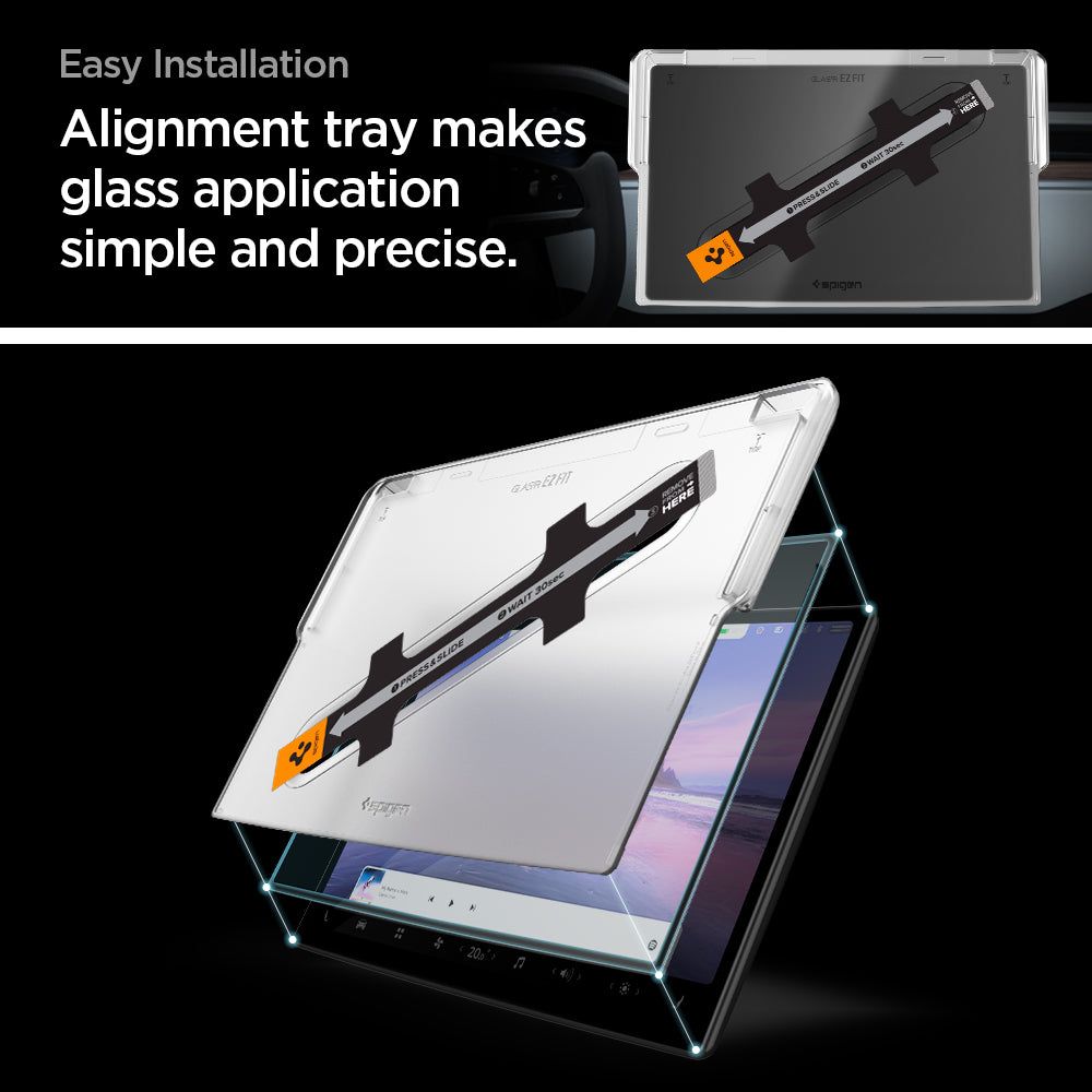 Spigen Glas.tR EZ Fit hærdet glas til Tesla Model X 2022 / Model S 2021 - Sort
