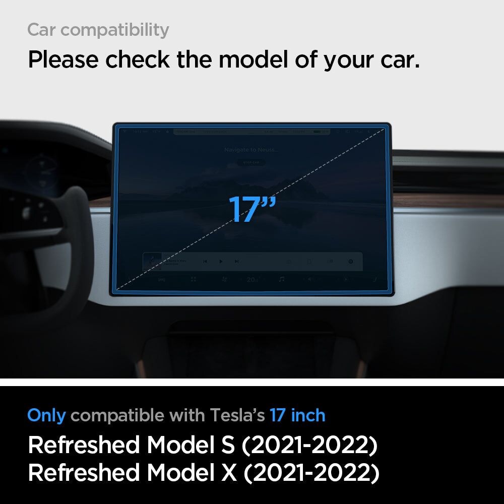Spigen Glas.tR EZ Fit hærdet glas til Tesla Model X 2022 / Model S 2021 - Sort