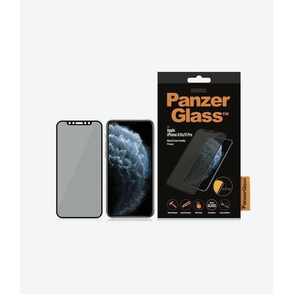 PanzerGlass E2E Super+ privacy hærdet glas til iPhone X / XS / 11 Pro - med sort ramme