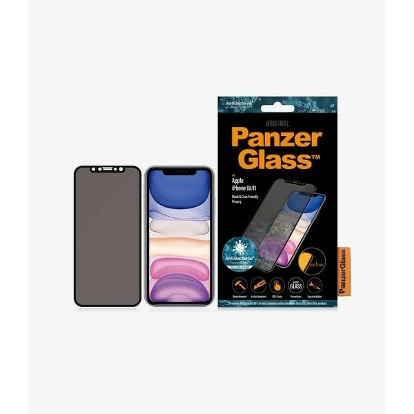PanzerGlass E2E Super+ privacy hærdet glas til iPhone XR / 11 - med sort ramme