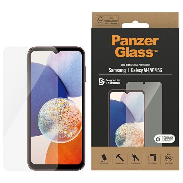 PanzerGlass Ultra-wide fit hærdet glas til Samsung Galaxy A14 5G / A14