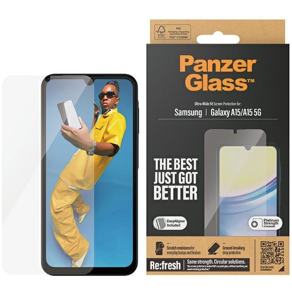 PanzerGlass Ultrabredt hærdet glas til Samsung Galaxy A15 / A15 5G