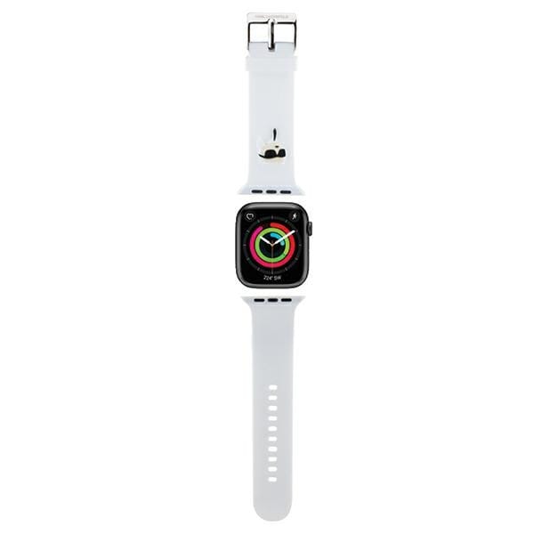 Karl Lagerfeld 3D Rubber Karl Head rem til Apple ur 38/40/41mm - hvid