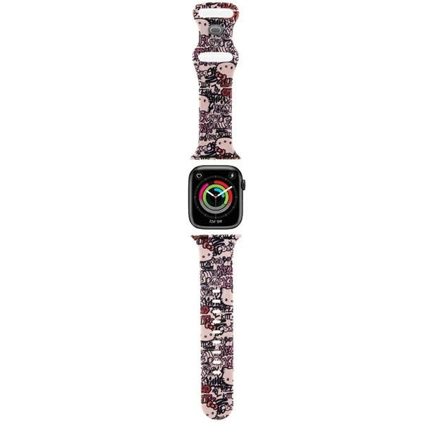 Hello Kitty Silikone Tags Graffiti Rem til Apple Ur 38/40/41mm - Pink
