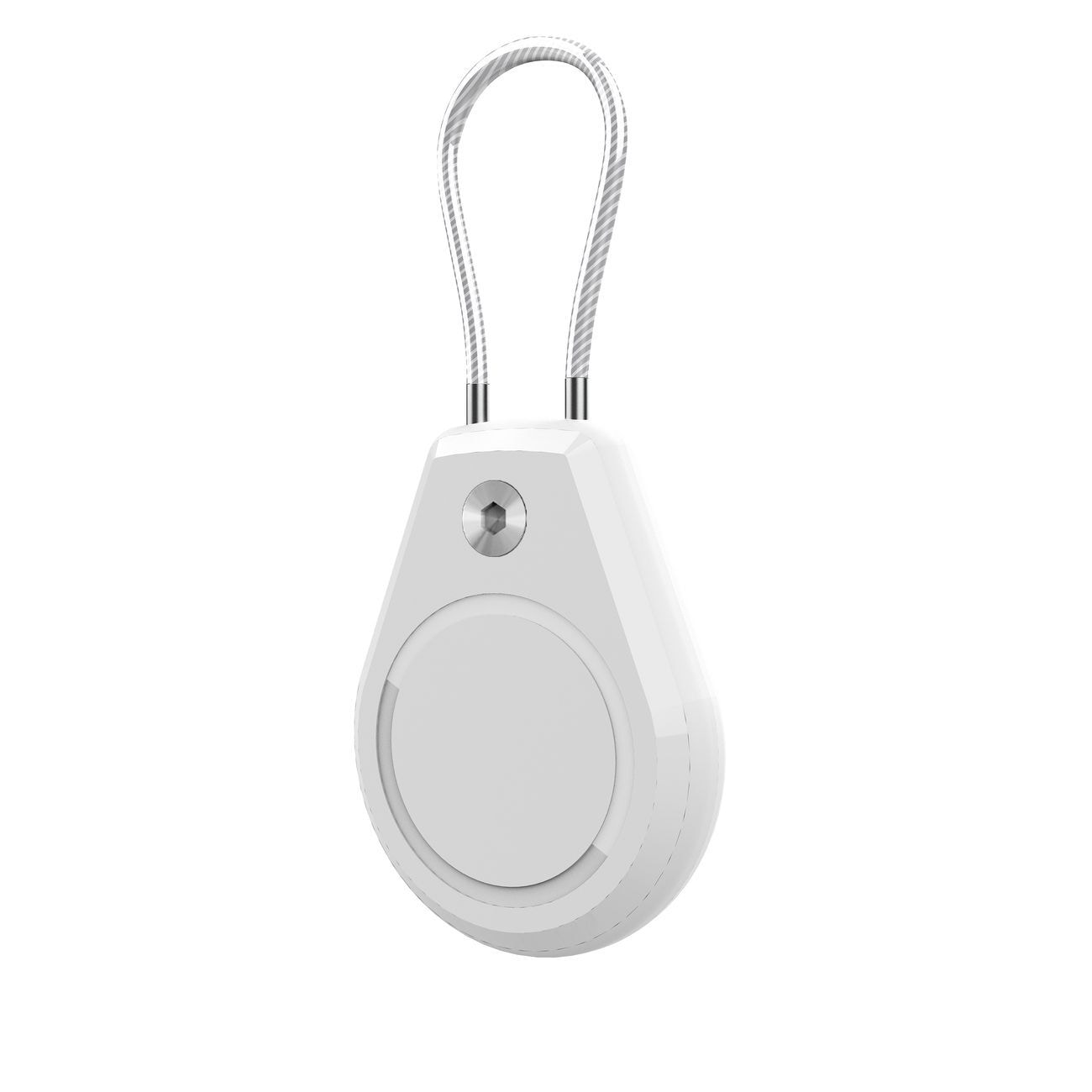 Apple AirTag-etui vandtæt med stålkabel - hvid