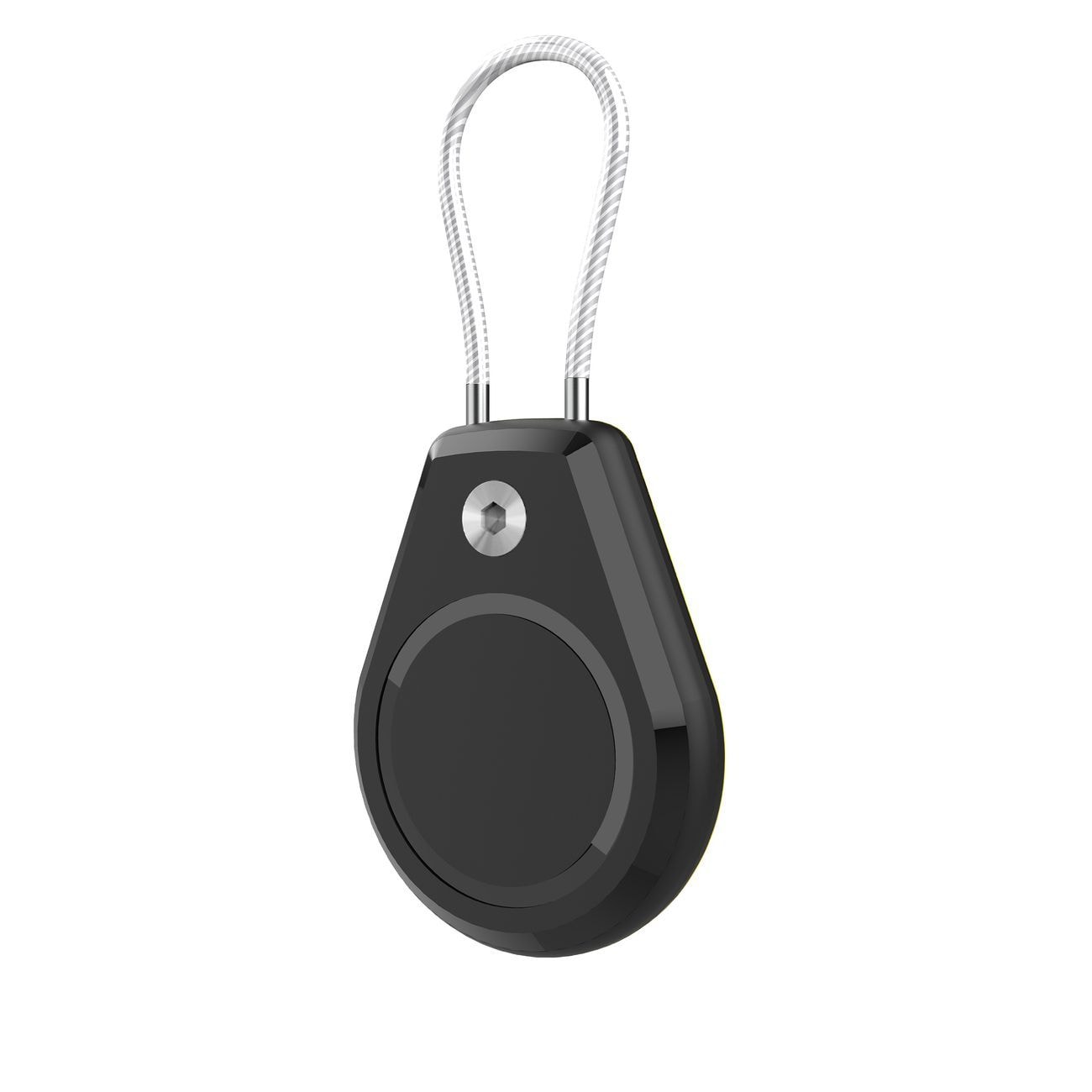 Apple AirTag-etui vandtæt med stålkabel - sort + hvid (2 stk.)